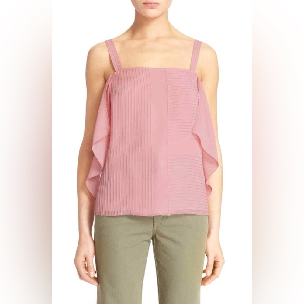 Tory Burch Pink Pleated Flowy Camisole, size 10